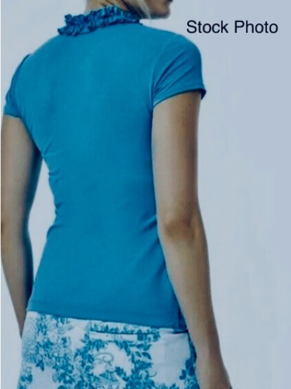 Lilly Pulitzer Blue Frida Short Sleeved Top with Ruffled V-neckline•Small•EUC - Picture 4 of 11